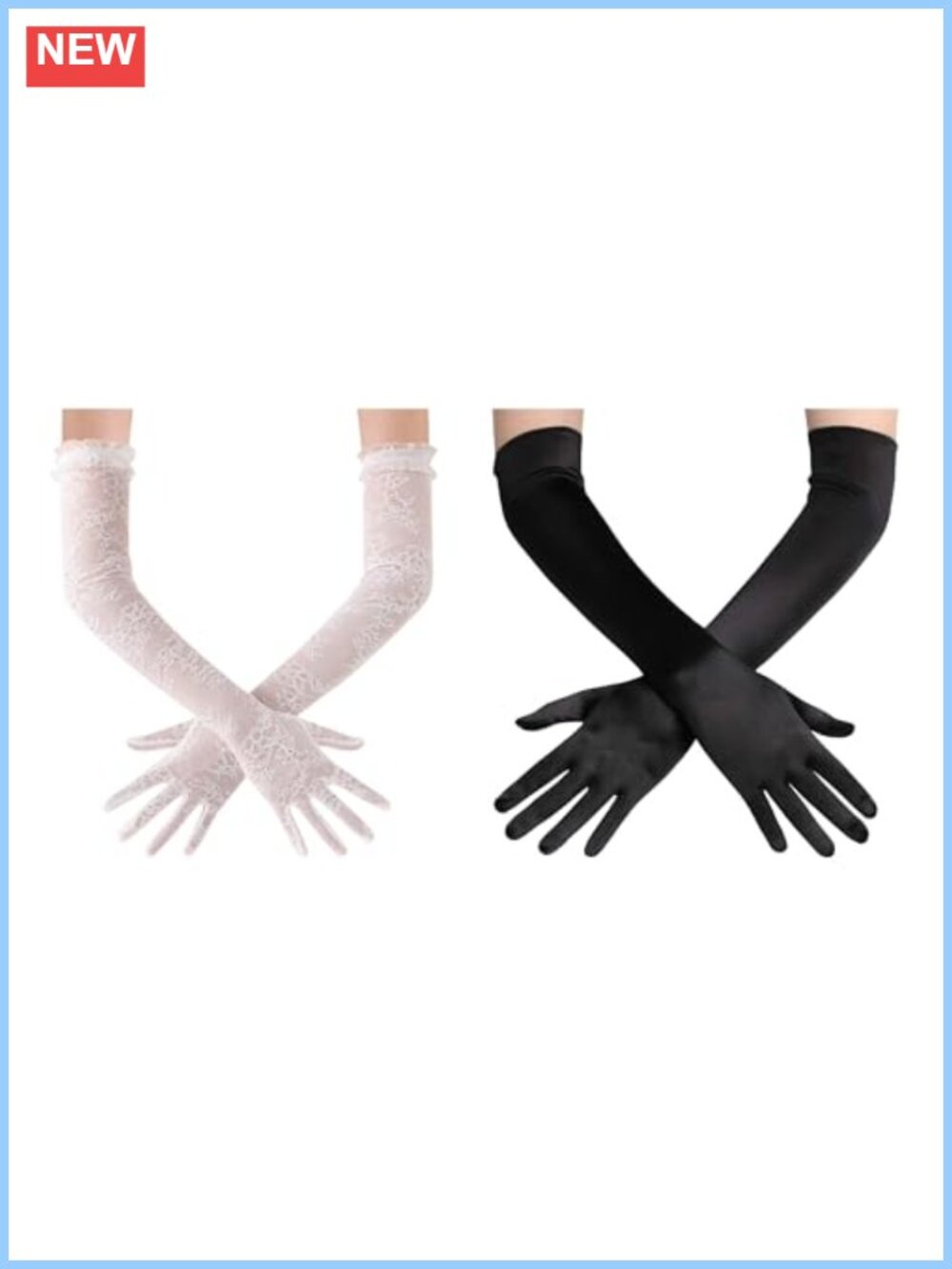 Lace Floral Elbow Length Gloves Stretchy Elegant for Wedding Opera